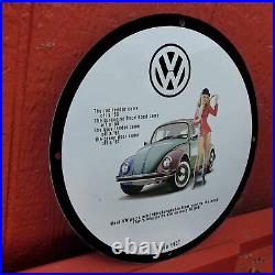 Vintage 1937 Volkswagen Motor Vehicle Manufacturer Porcelain Gas & Oil Sign