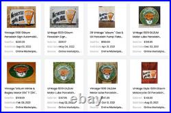 Vintage 1939 Oilzum Motor Oil & Lubricants 11 3/4 Porcelain Metal Gasoline Sign