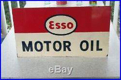 Vintage 1940's Esso Motor Oil Sign / Guaranteed 100% Original! Free Shipping
