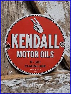 Vintage 1942 Kendall Porcelain Sign Chainlube Advertising Automobile Motor Oil