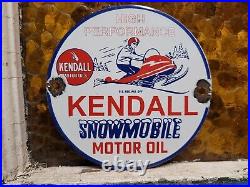 Vintage 1948 Kendall Porcelain Sign Snowmobile Gas Motor Oil Lubricants 6 Sign