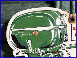 Vintage 1954 Dated Johnson Seahorse Boat Motor 10 Porcelain Sign Gas Oil