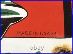 Vintage 1954 Dated Johnson Seahorse Boat Motor Porcelain Sign Gas Oil