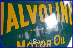 Vintage 1956 Ask For Valvoline Motor Oil Convex Metal Advertising Sign