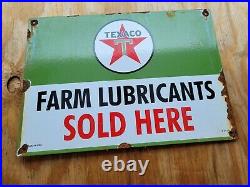 Vintage 1956 Texaco Porcelain Sign Farm Lubricants Gas Signage Motor Oil Tractor