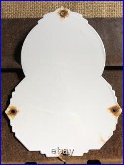Vintage 1957 Dated Marathon Motor Oil Porcelain Gasoline Gas Sign Pump Plate