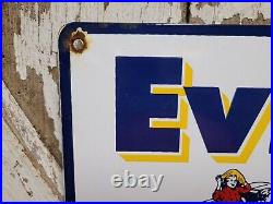 Vintage 1957 Evinrude Porcelain Sign Outboard Motor Oil Gas Boat Service Sales