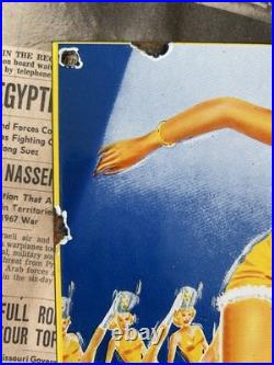 Vintage 1957 Veedol Motor Oil Gas Station 8x12 Inches Porcelain Enamel Sign