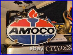 Vintage 1964 Amoco Standard Porcelain Sign Torch Motor Oil Gas Pump Amoco 12 Vintage 1964 Amoco Standard Porcelain Sign Torch Motor Oil Gas Pump Amoco 12