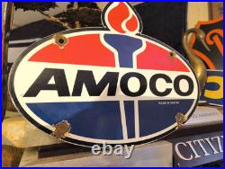 Vintage 1964 Amoco Standard Porcelain Sign Torch Motor Oil Gas Pump Amoco 12 Vintage 1964 Amoco Standard Porcelain Sign Torch Motor Oil Gas Pump Amoco 12