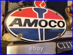 Vintage 1964 Amoco Standard Porcelain Sign Torch Motor Oil Gas Pump Amoco 12 Vintage 1964 Amoco Standard Porcelain Sign Torch Motor Oil Gas Pump Amoco 12