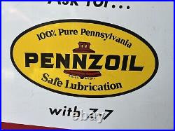 Vintage 1965 Pennzoil Sound Horn Metal Sign Advertising Motor Oil