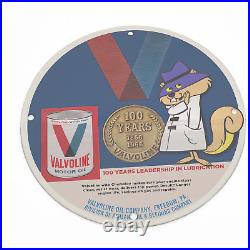 Vintage 1965 Valvoline Motor Oil Porcelain Enamel Gas & Oil Garage Man Cave Sign