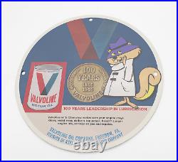 Vintage 1965 Valvoline Motor Oil Porcelain Enamel Gas & Oil Garage Man Cave Sign