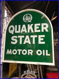 Vintage 1980 Donasco Quaker State Motor Oil Gas Tombstone Sign