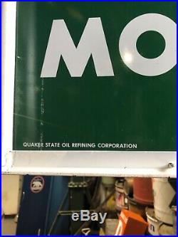 Vintage 1980 Donasco Quaker State Motor Oil Gas Tombstone Sign