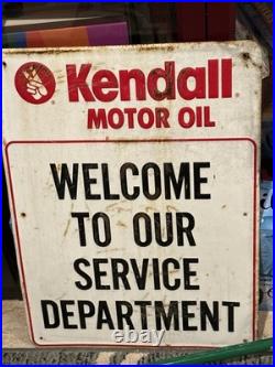 Vintage 1990 Kendal Motor Oil Service Department Embossed Metal Sign