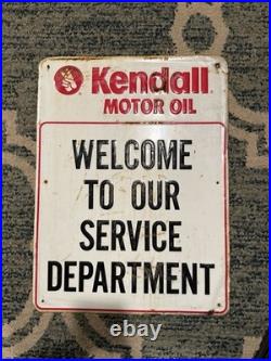 Vintage 1990 Kendal Motor Oil Service Department Embossed Metal Sign