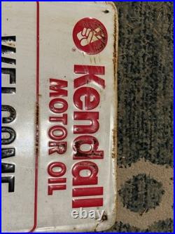 Vintage 1990 Kendal Motor Oil Service Department Embossed Metal Sign