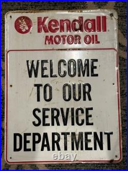 Vintage 1990 Kendal Motor Oil Service Department Embossed Metal Sign