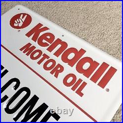 Vintage 1992 KENDALL MOTOR OIL Embossed Metal Sign 24x18 Scioto Signs Kenton OH