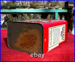 Vintage 2 gal metal Rocket Motor Oil early Square Oil Gasoline sign neat Graphic