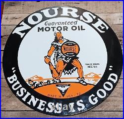 Vintage 24 inch Double Sided Nourse Motor Oil Repop Oil Sign