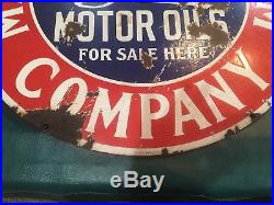 Vintage 30 Porcelain Magnolia Petroleum / Gasoline / Motor Oil Sign