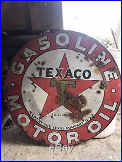 Vintage 42 Porcelain Texaco Gasoline/Motor Oil Sign
