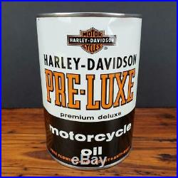 Vintage 50's NOS FULL HARLEY DAVIDSON PRE-LUXE Motor Oil 1 Quart Metal CAN sign