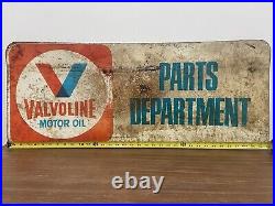 Vintage 60s Valvoline Motor Oil Parts Department Steel Sign-Nostalgic Auto Decor