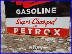 Vintage 62 Texaco Porcelain Sign Sky Chief Petrox Motor Oil Gas Station Service