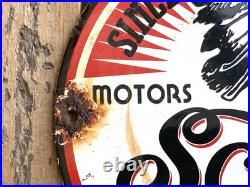 Vintage 8 Scout Service Motor Oil Sales & Service Gasoline Pump Porcelain Sign