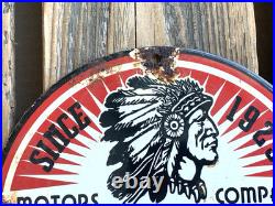 Vintage 8 Scout Service Motor Oil Sales & Service Gasoline Pump Porcelain Sign