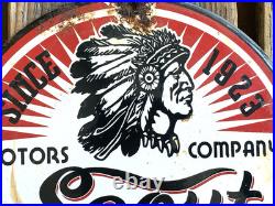 Vintage 8 Scout Service Motor Oil Sales & Service Gasoline Pump Porcelain Sign