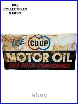 Vintage Advertising Sign- Co-op Motor Oil Sign-vintage Service Station- Gas /oil