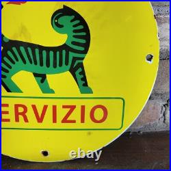 Vintage Agipgas Servizio Gasoline Porcelain Gas Pump Metal Sign Motor Oil 12