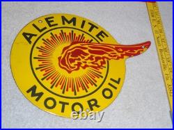 Vintage Alemite Pennsylvania Motor Oil Lubester 1' Porcelain Metal Gasoline Sign
