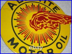 Vintage Alemite Pennsylvania Motor Oil Lubester 1' Porcelain Metal Gasoline Sign