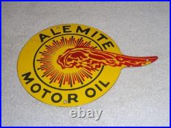 Vintage Alemite Pennsylvania Motor Oil Lubester 1' Porcelain Metal Gasoline Sign