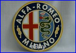 Vintage Alfa Romeo Porcelain Sign Gas Motor Oil Station Gasoline Pump Ad Rare
