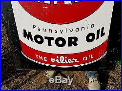Vintage Amalie Motor Oil Can Metal Sign Gas Gasoline Service Station 34X24