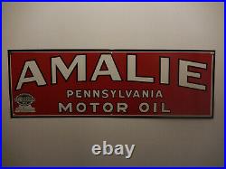 Vintage Amalie Motor Oil Sign. 100% genuine NOS