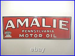 Vintage Amalie Motor Oil Sign. 100% genuine NOS