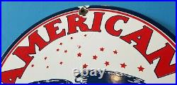 Vintage American Gasoline Porcelain Gas Motor Oil Service Station Pump Sign