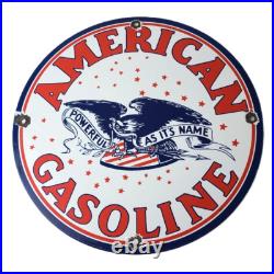 Vintage American Gasoline Sign Gas Motor Oil Pump Plate Porcelain Sign