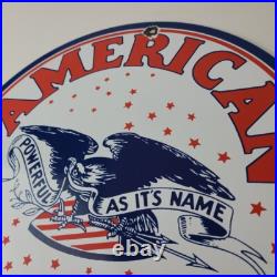 Vintage American Gasoline Sign Gas Motor Oil Pump Plate Porcelain Sign
