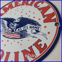 Vintage American Gasoline Sign Gas Motor Oil Pump Plate Porcelain Sign