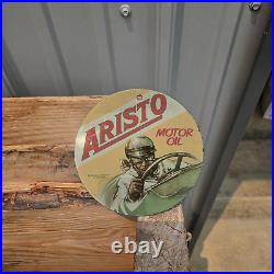 Vintage Aristo Motor Oil Porcelain Gas Oil 4.5 Sign