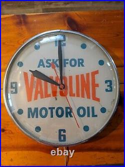 Vintage Ask For Valvoline Motor Oil Pam Clock original Dial No Cracks Works Rare
